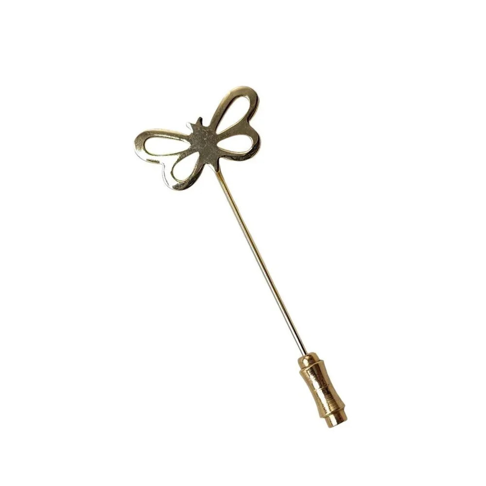 Butterfly Openwork Stick Pin Gold Tone Vintage